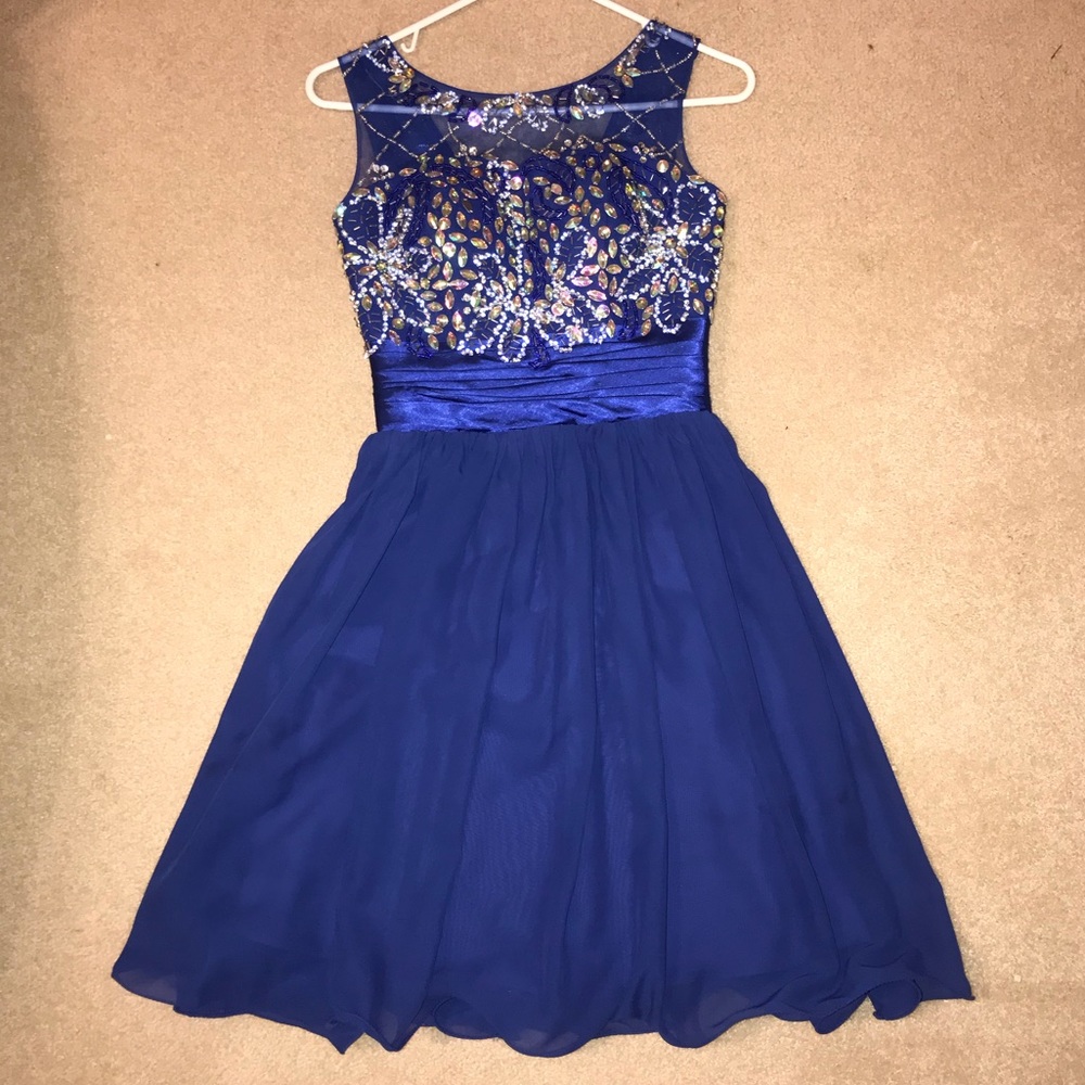royal blue dress, short, size 2/4